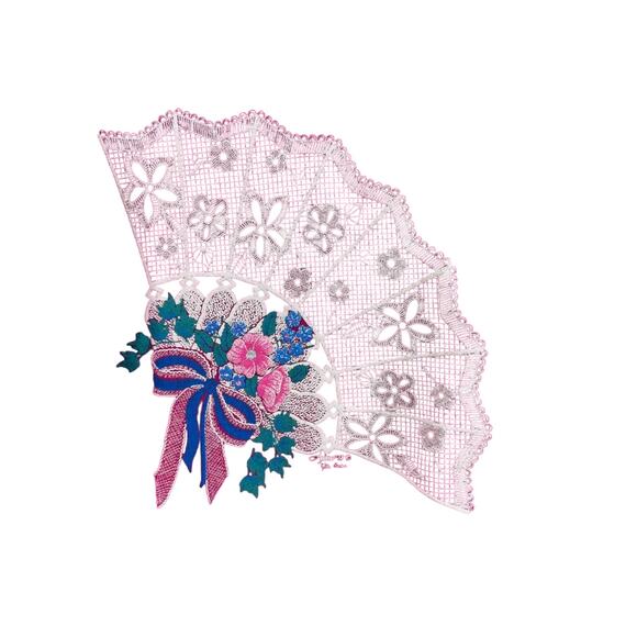 80s 90s Vintage Lee Grandmacore Cottage Core Granny Hot Pink Sweatshirt Medium - Picture 6 of 7